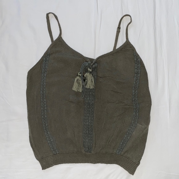 Olive Green Tassel Cami Top - Picture 4 of 6